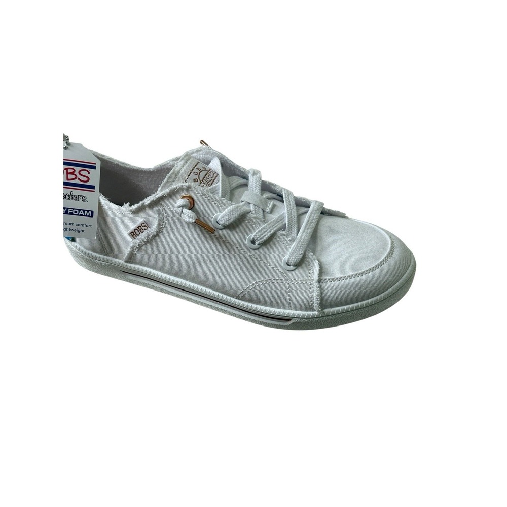 Skechers Bobs Womens Cute 2.0 White Canvas Low Sneakers Shoes Sz 9.5 - Picture 9 of 10
